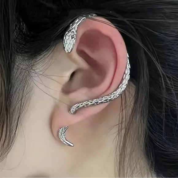 Pair of Silver Tone Snake Ear Cuffs Earrings NWT - Picture 14 of 14